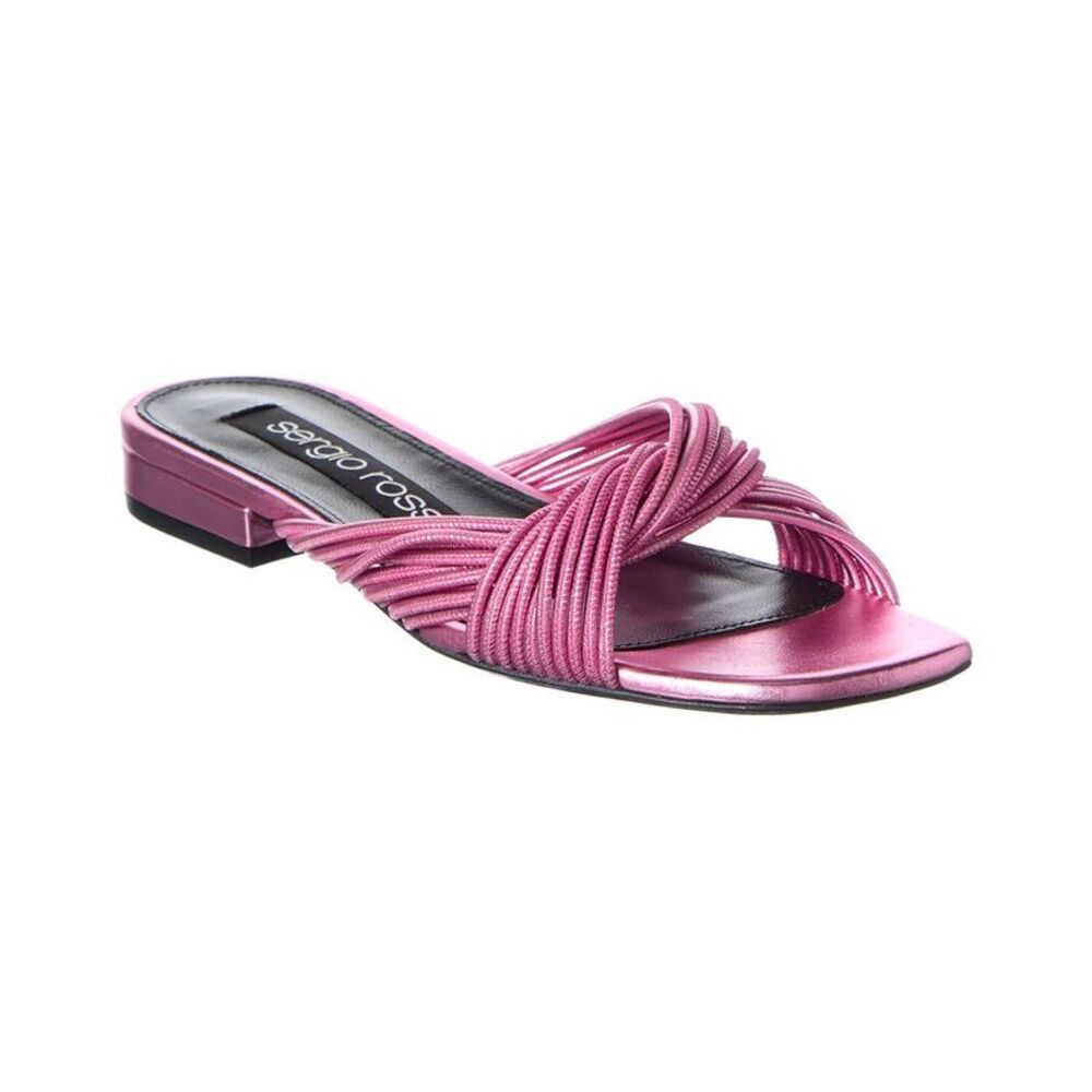 Sergio Rossi Akida Leather Sandal, Pink